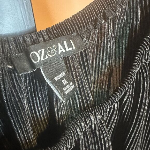 Roz & Ali Black Ribbed On Or Off Shoulder Plus Sized Womens 1x Flutter Sleeve‎ - Picture 2 of 5